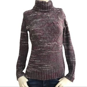 Turtle Neck Knit Sweater by Ruff Hewn Gray Purple Size Small